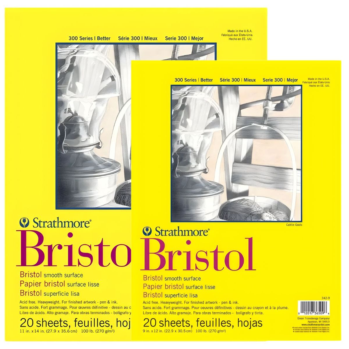 Bloco Papel Strathmore Desenho Bristol Smooth 270g com 20 Folhas