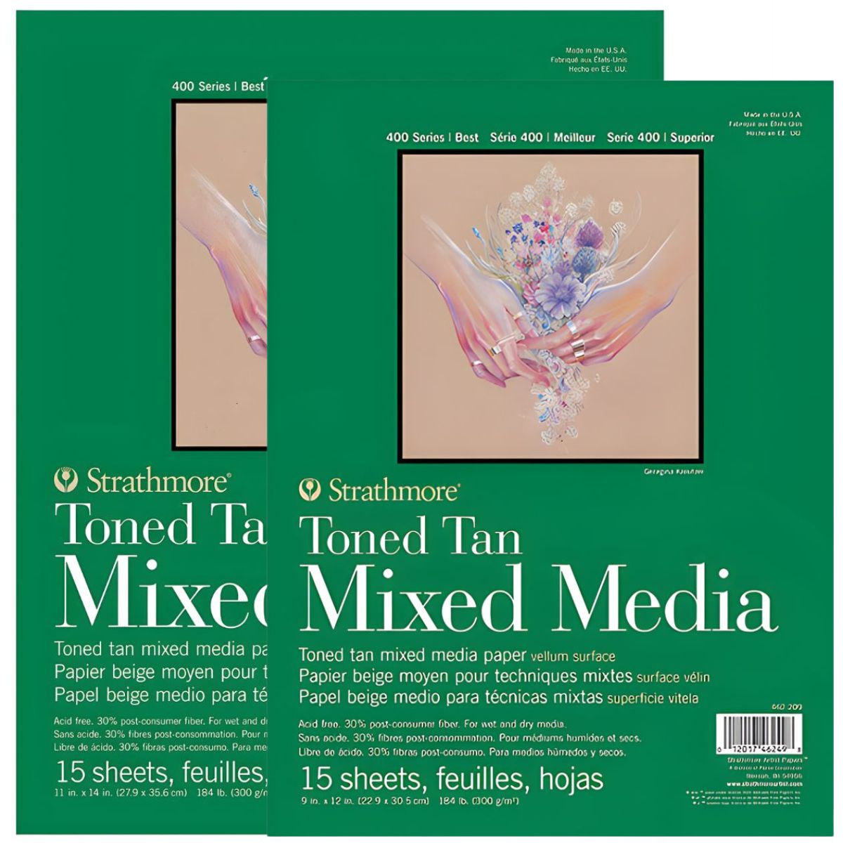 Bloco Papel Strathmore Toned Sketch Mixed Media 300g com 15 Folhas Marrom