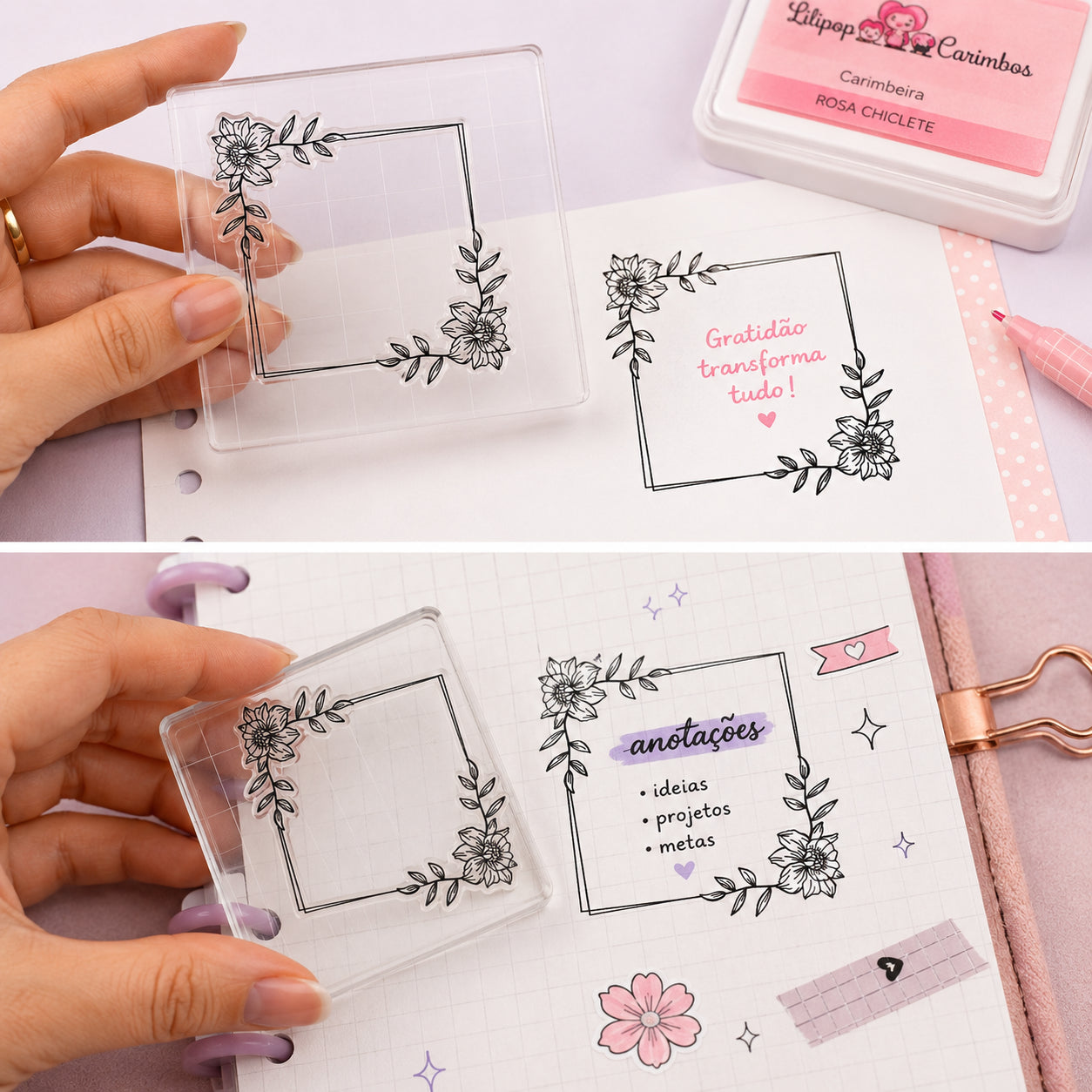 Mini Carimbo Moldura Vintage 3 Scrapbook - Lilipop