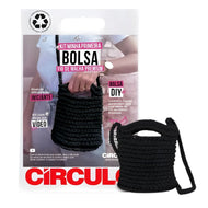 Kit Minha Primeira Bolsa Fio de Malha Premium com Agulha e Receita Cor Preta 0003 - Círculo