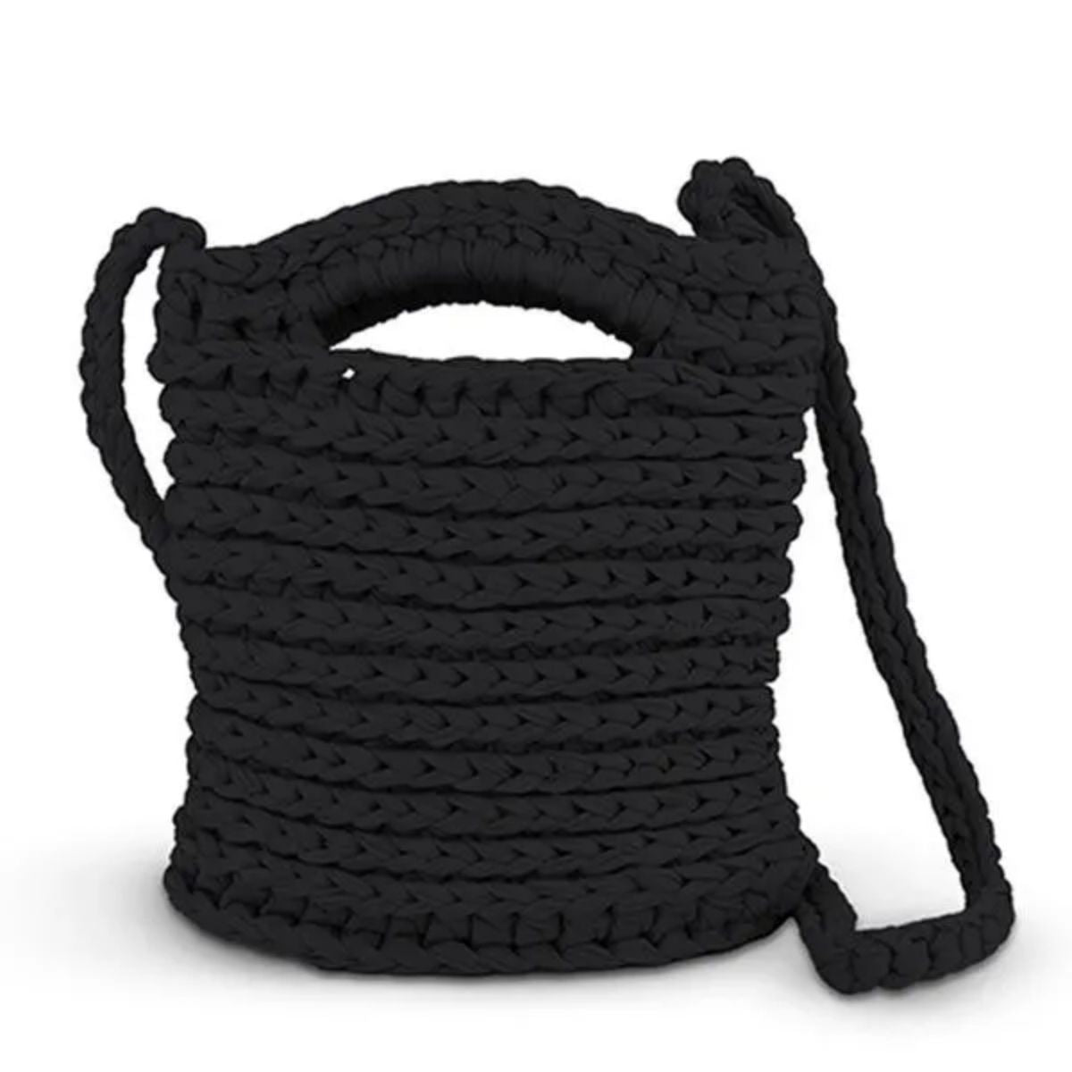 Kit Minha Primeira Bolsa Fio de Malha Premium com Agulha e Receita Cor Preta 0003 - Círculo