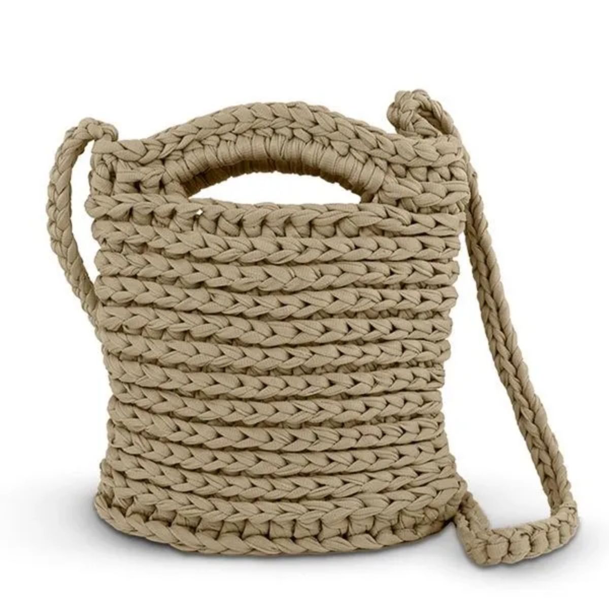 Kit Minha Primeira Bolsa Fio de Malha Premium com Agulha e Receita Cor Ninho 0002 - Círculo