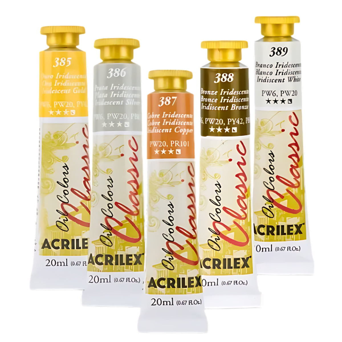 Tinta Oil Colors Classics para Tela Acrilex 20ml Metal 385 - Ouro Iridescente