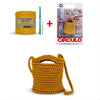 Kit Minha Primeira Bolsa Fio de Malha Premium com Agulha e Receita Cor Curry 0001 - Círculo