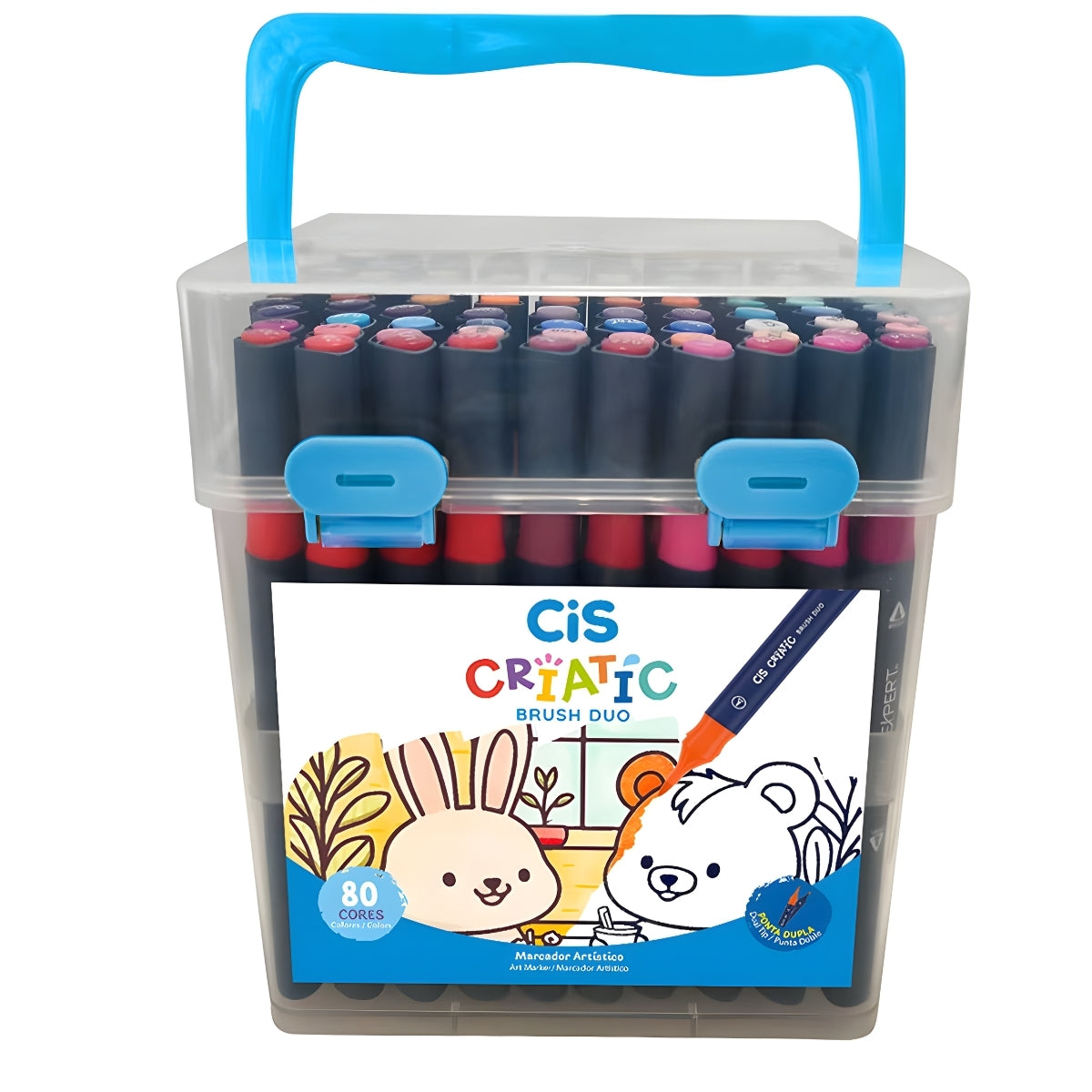 Estojo de Marcador Artistico Criatic Brush Duo com 80 Cores - Cis