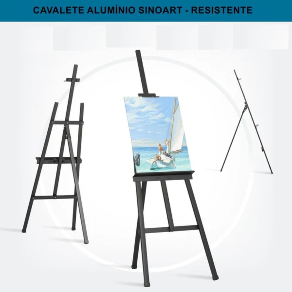 Cavalete Profissional Metal Ajustável para Tela Sinoart Estável Dobrável