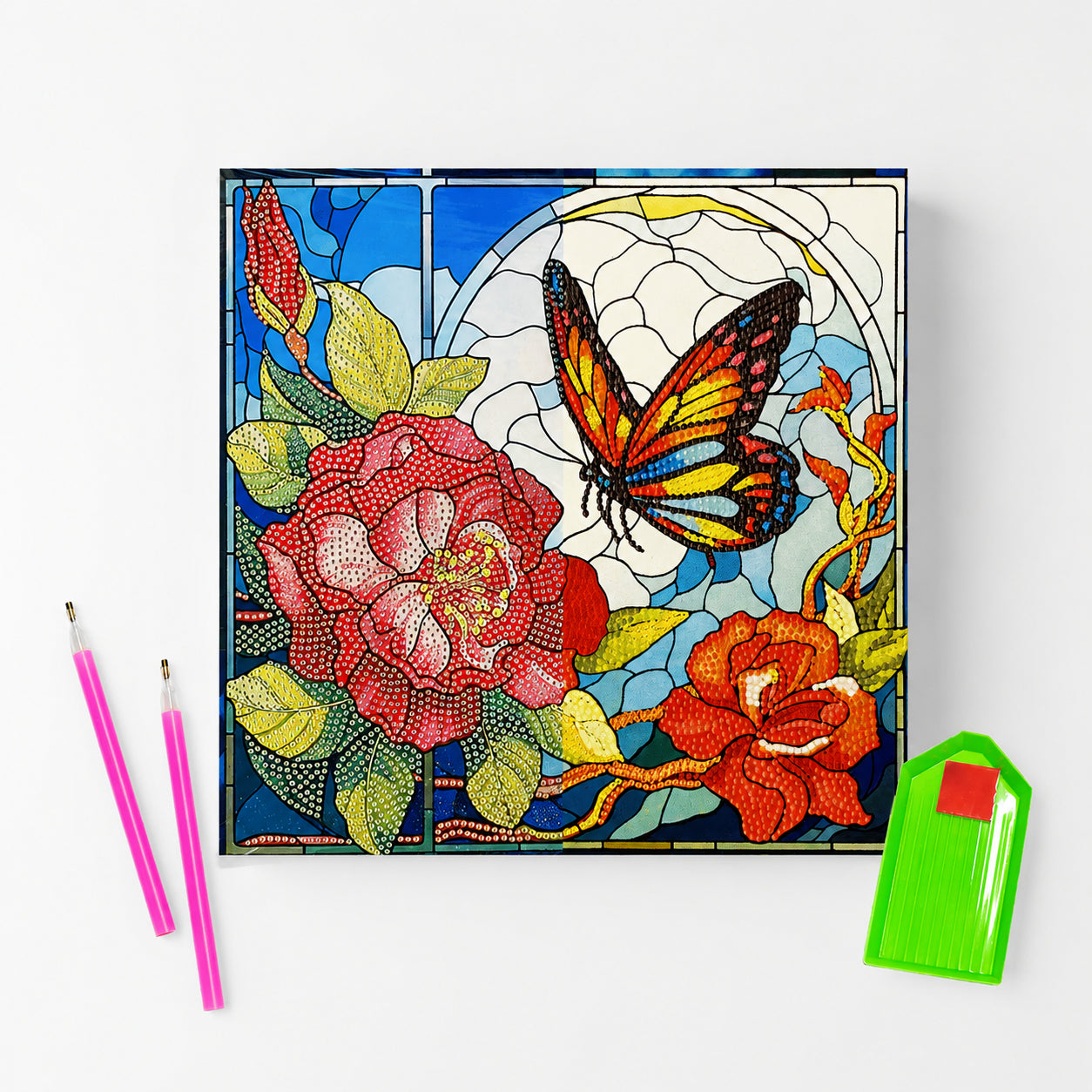 224154-kit-de-tela-para-pintura-em-diamante-sinoart-30x30cm-borboleta-no-jardim-586287