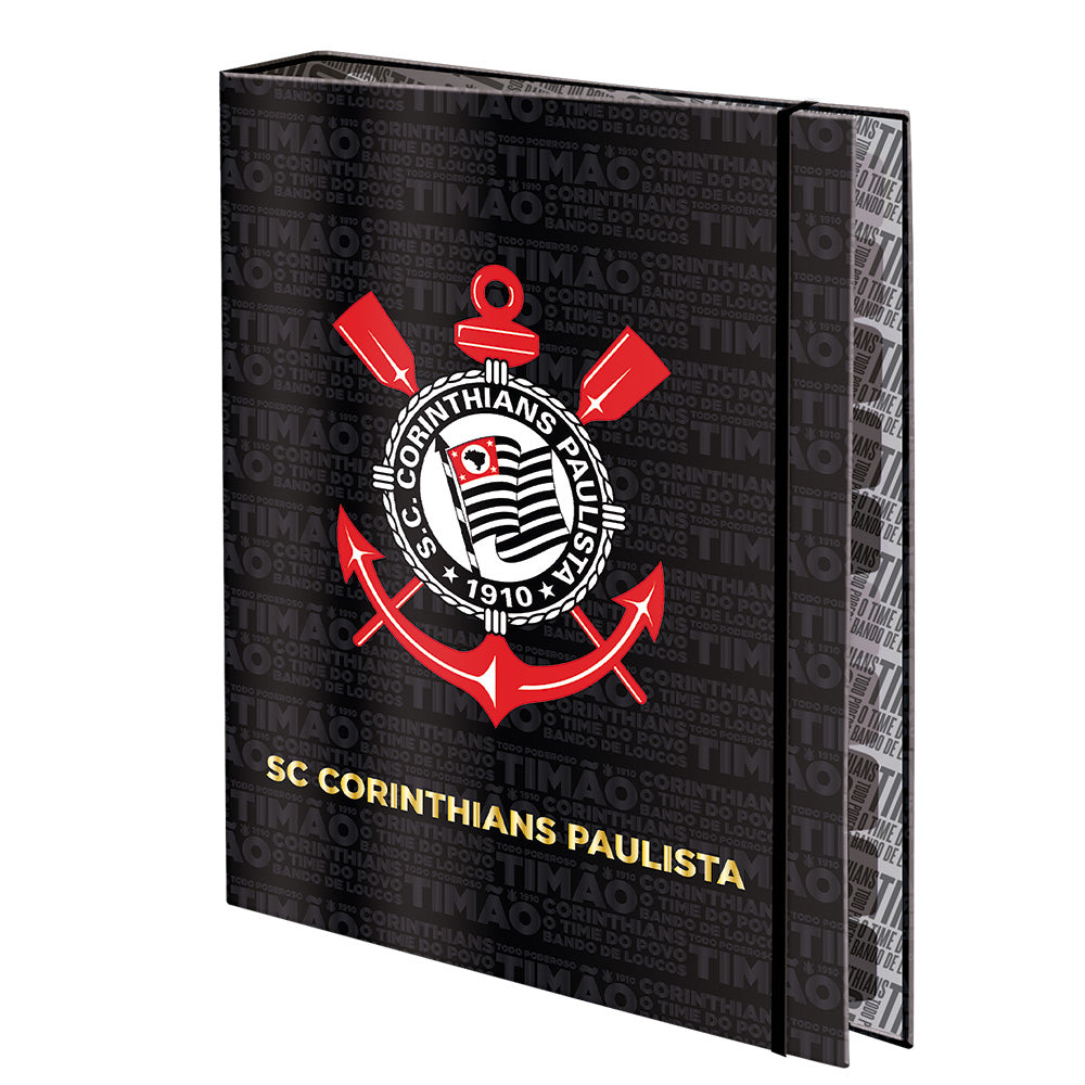 Fichário Universitário com 48 Folhas Fechamento em Elástico - Corinthians 24,5x30cm 56g/m² Dac - 5275