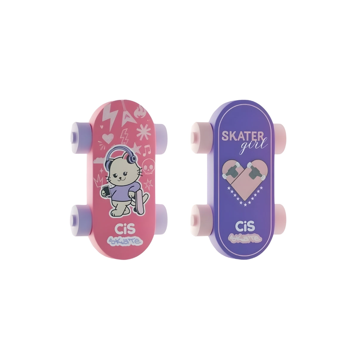 Borracha Escolar Skate - Cores Sortidas - Cis