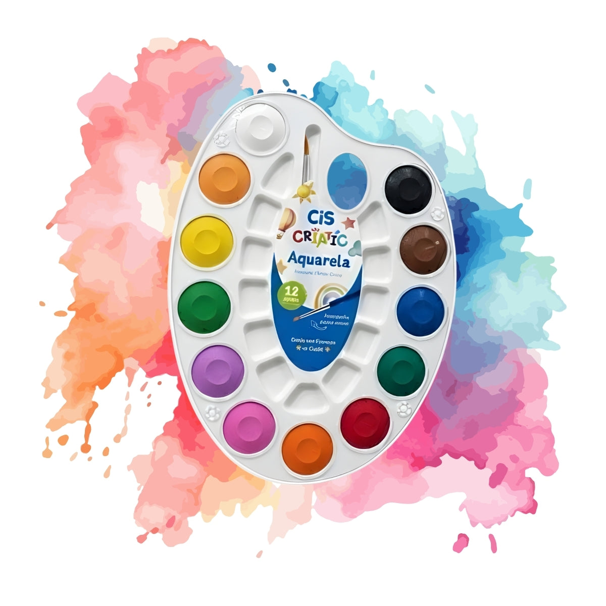 Estojo de Aquarela Criatic com 1 Pincel com 12 Cores - Cis