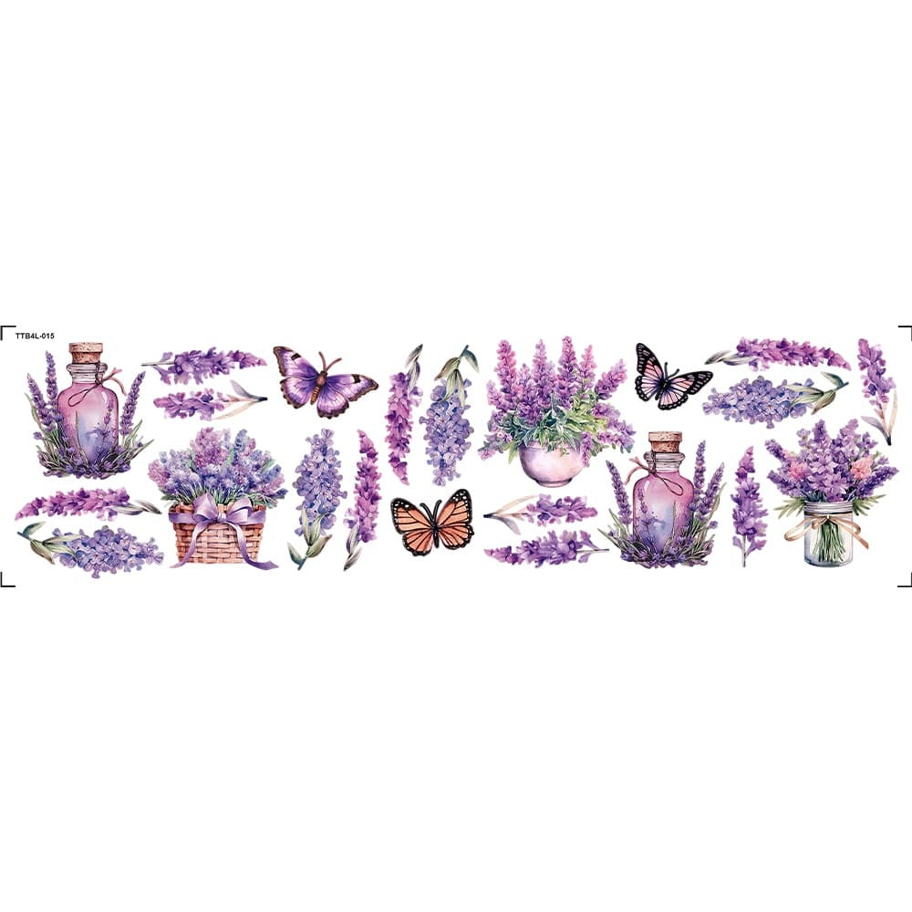 Transfer de Imagem Têxtil Barra Lili - Lavandas 24x7cm para Artesanato e Customização em Tecido Ttb4l-015 - Litoarte