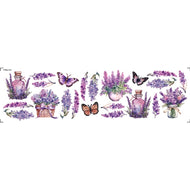 Transfer de Imagem Têxtil Barra Lili - Lavandas 24x7cm para Artesanato e Customização em Tecido Ttb4l-015 - Litoarte