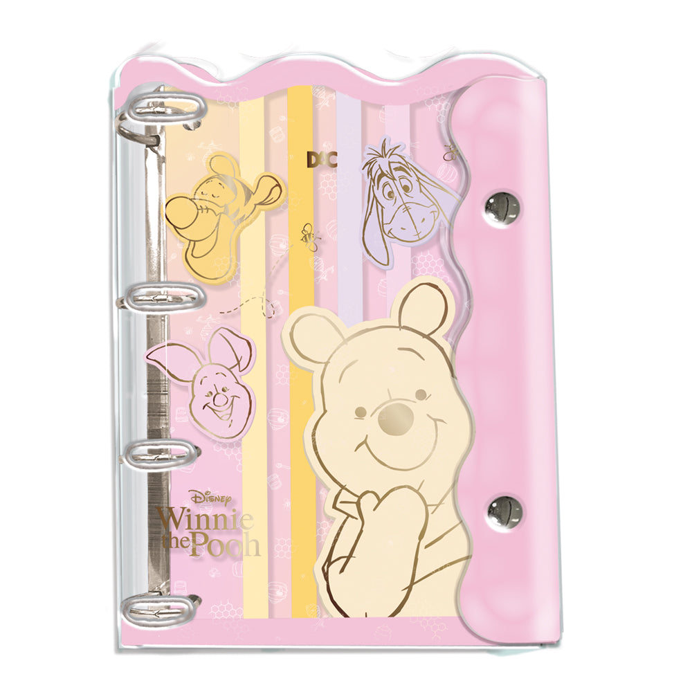 Fichário Universitário Pvc Cristal com 192 Folhas Fechamento em Botão - Pooh 22,3x27,5cm 56g/m² Dac - 5536