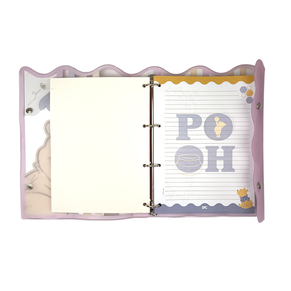 Fichário Universitário Pvc Cristal com 192 Folhas Fechamento em Botão - Pooh 22,3x27,5cm 56g/m² Dac - 5536