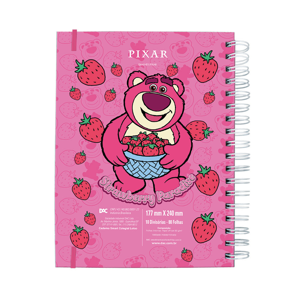Caderno Smart Colegial com 80 Folhas 90g/m² Fechamento em Elástico - Lotso 17,7x24cm Dac - 5295