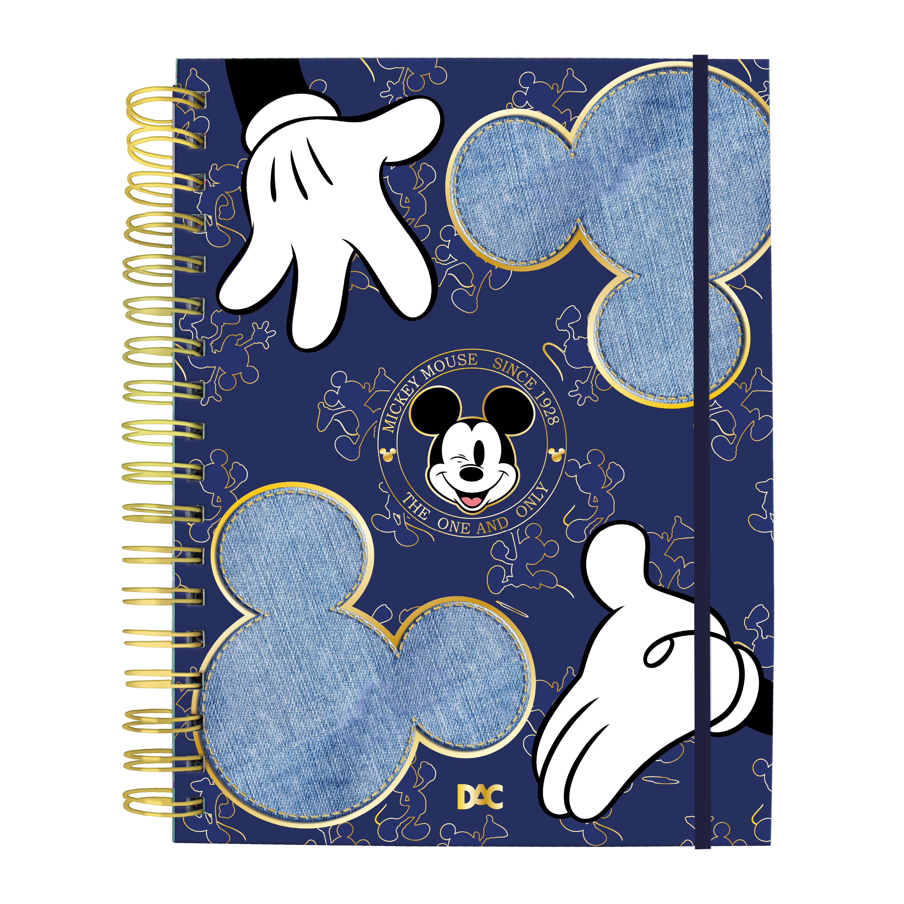 Caderno Smart Colegial com 80 Folhas 90g/m² Fechamento em Elástico - Mickey 17,7x24cm Dac - 5516