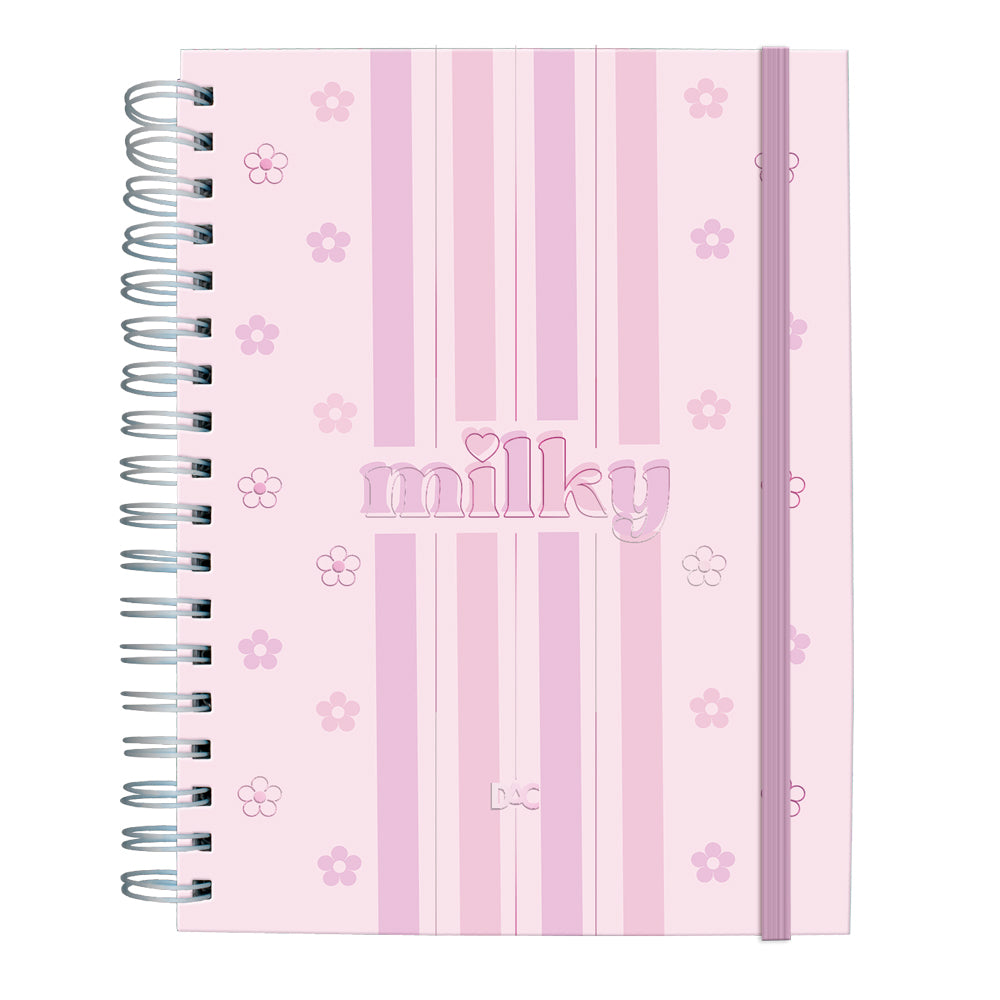 Caderno Smart Colegial com 80 Folhas 90g/m² Fechamento em Elástico - Milky 17,7x24cm Dac - 5520