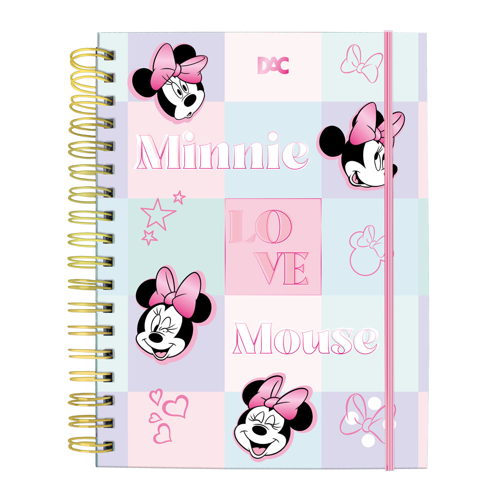 Caderno Smart Colegial com 80 Folhas 90g/m² Fechamento em Elástico - Minnie 17,7x24cm Dac - 5525