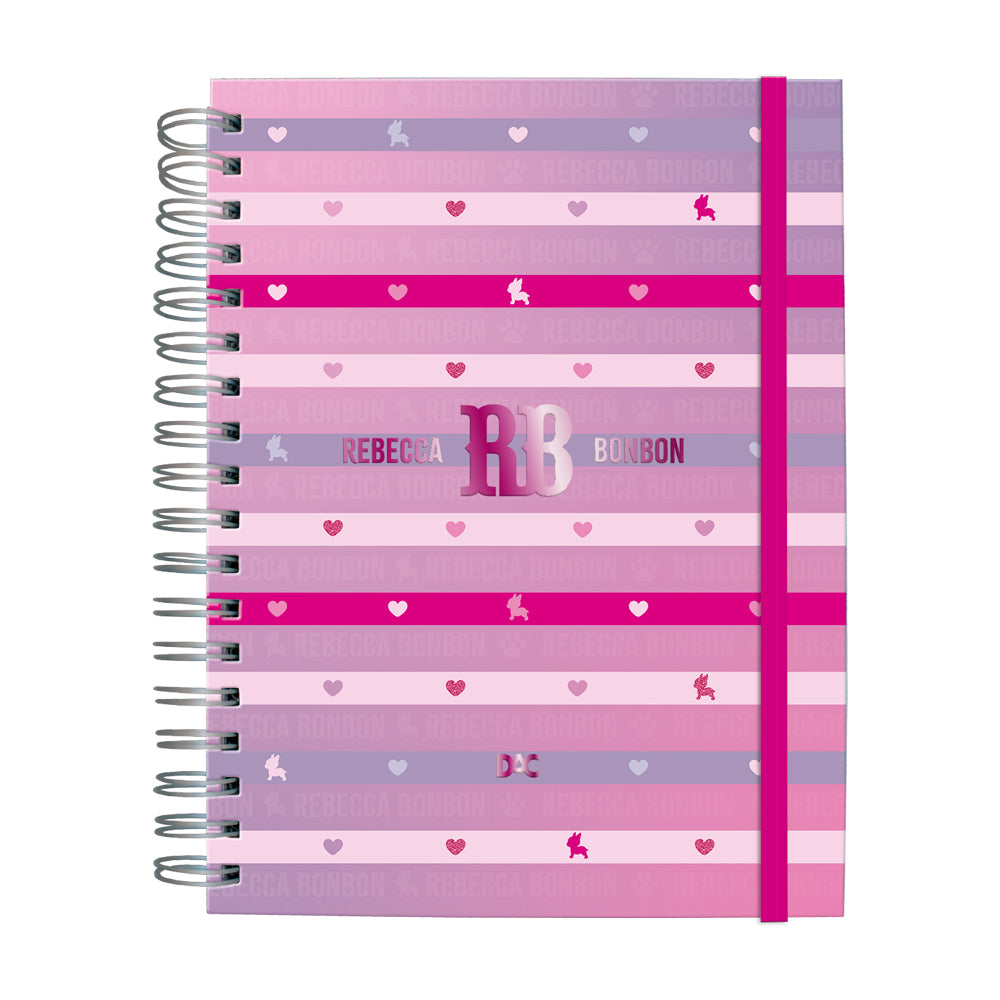 Caderno Smart Colegial com 80 Folhas 90g/m² Fechamento em Elástico - Rebecca Bonbon 17,7x24cm Dac - 5543