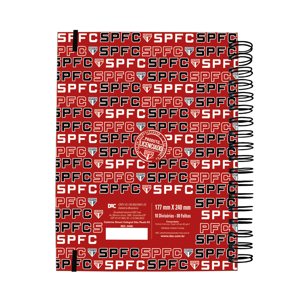 Caderno Smart Colegial com 80 Folhas 90g/m² Fechamento em Elástico - São Paulo Fc 17,7x24cm Dac - 5217