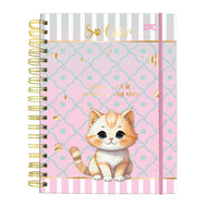 Caderno Smart Colegial com 80 Folhas 90g/m² Fechamento em Elástico - So Cute Cat 17,7x24cm Dac - 5558