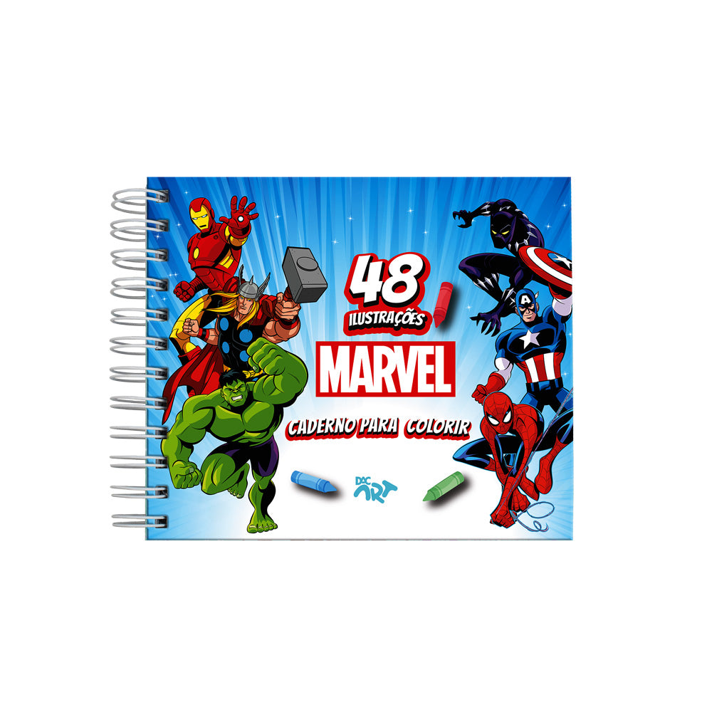 Caderno de Desenho Smart com 30 Adesivos e 48 Folhas para Colorir - Avengers 21x15cm 180g/m² Dac - 5412