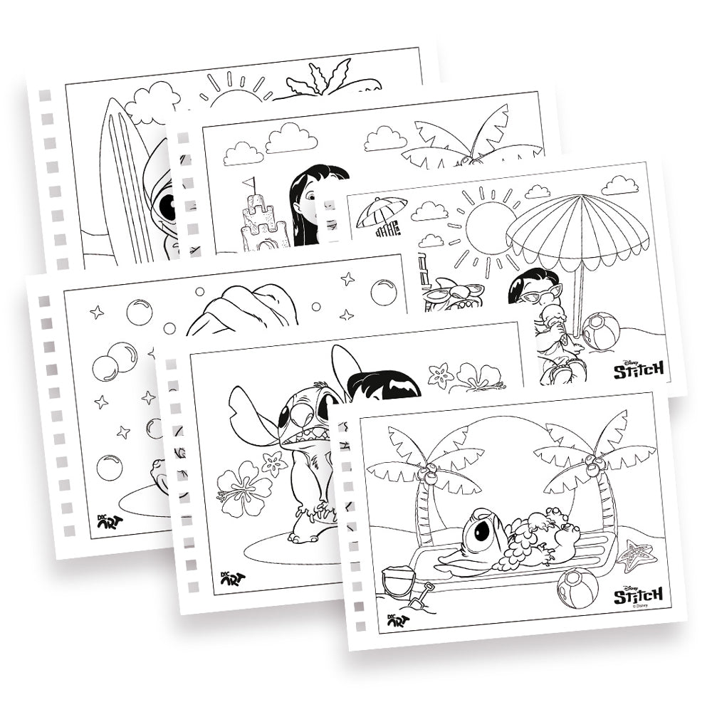 Caderno de Desenho Smart com 30 Adesivos e 48 Folhas para Colorir - Stitch 21x15cm 180g/m² Dac - 5613