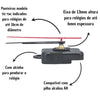 Máquina de Relógio Eixo Quartz 13.5 Tictac com Alça e Eixo 7,7mm Preto
