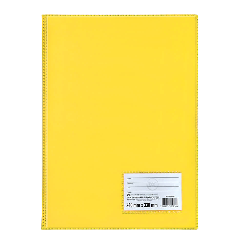 Pasta Catálogo 4 Colchetes com Visor com 50 Envelopes Finos 1090am 24x33cm Dac - 1090am