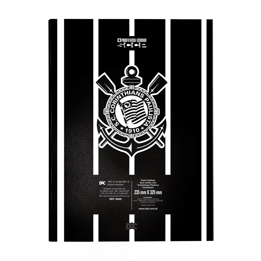 Pasta Catálogo com 10 Envelopes Médios - Corinthians 23,5x32,5cm Dac - 5474