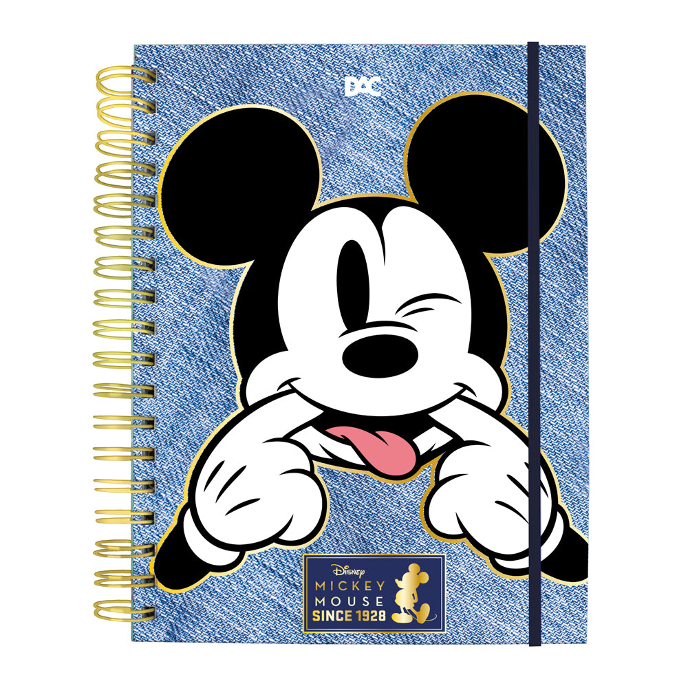 Caderno Smart Universitário com 80 Folhas 90g/m² Fechamento em Elástico - Mickey 20x27,5cm Dac - 5517