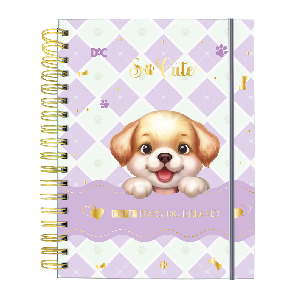 Caderno Smart Universitário com 80 Folhas 90g/m² Fechamento em Elástico - So Cute Dog 20x27,5cm Dac - 5561