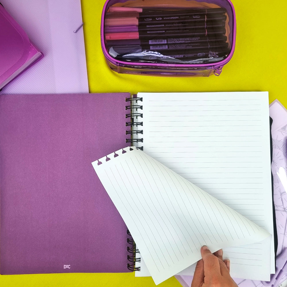 Caderno Universitário Smart com 80 Folhas 90g/m² 20x27,5cm Roxo Dac - 312pp-rx
