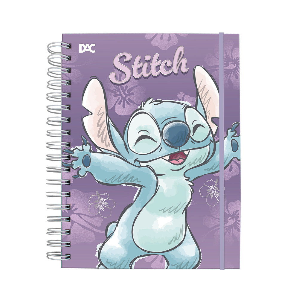Caderno Smart Universitário com 80 Folhas 90g/m² Fechamento em Elástico - Stitch 20x27,5cm Dac - 5378