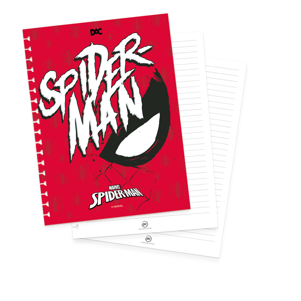 Caderno Smart Universitário com 80 Folhas 90g/m² Fechamento em Elástico - Homem Aranha 20x27,5cm Dac - 5504