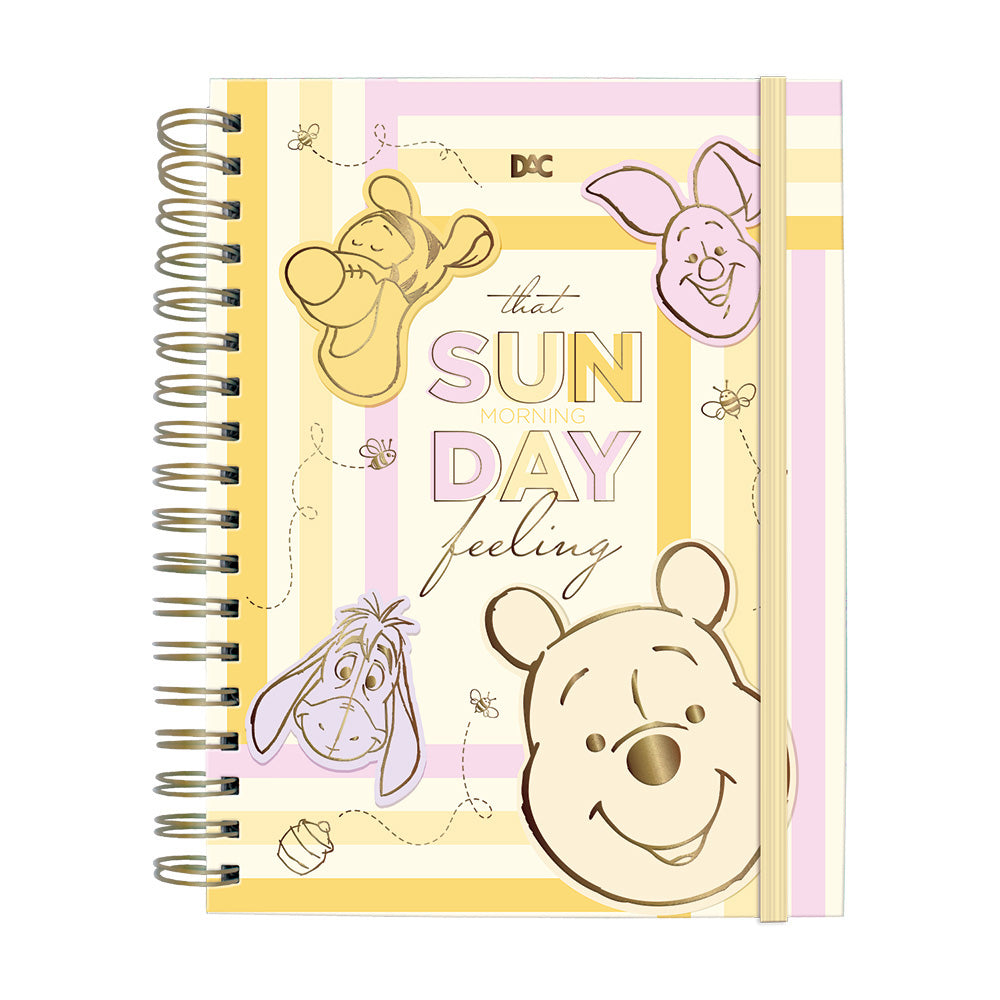 Caderno Smart Universitário com 80 Folhas 90g/m² Fechamento em Elástico - Pooh 20x27,5cm Dac - 5370