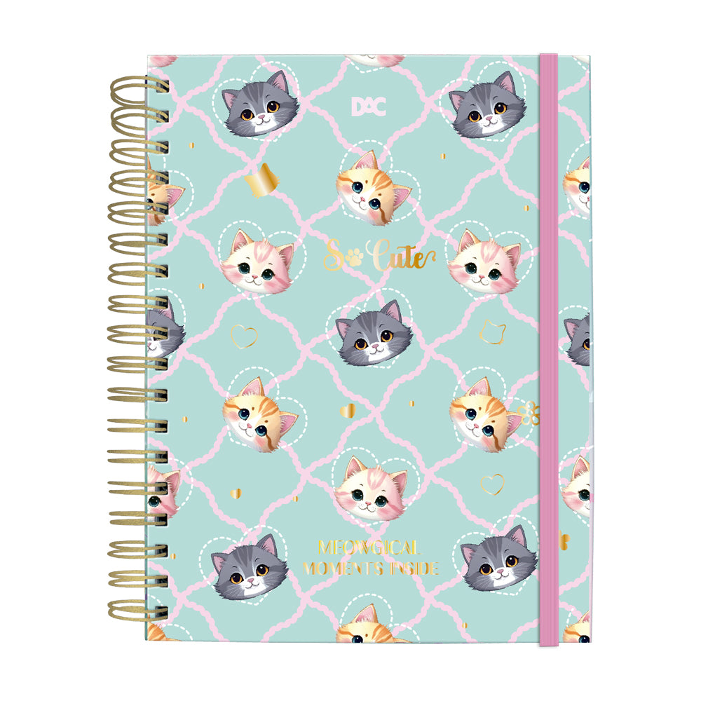Caderno Smart Universitário com 80 Folhas 90g/m² Fechamento em Elástico - So Cute Cat 20x27,5cm Dac - 5560