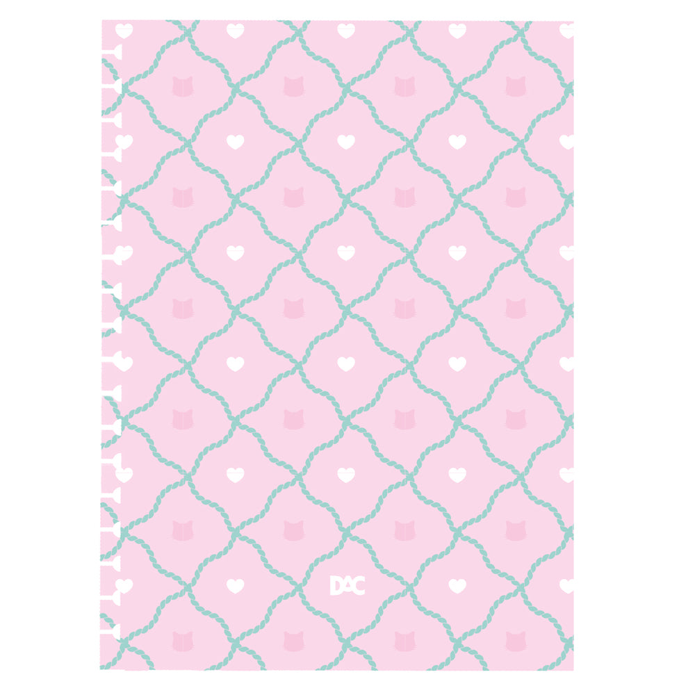 Caderno Smart Universitário com 80 Folhas 90g/m² Fechamento em Elástico - So Cute Cat 20x27,5cm Dac - 5560