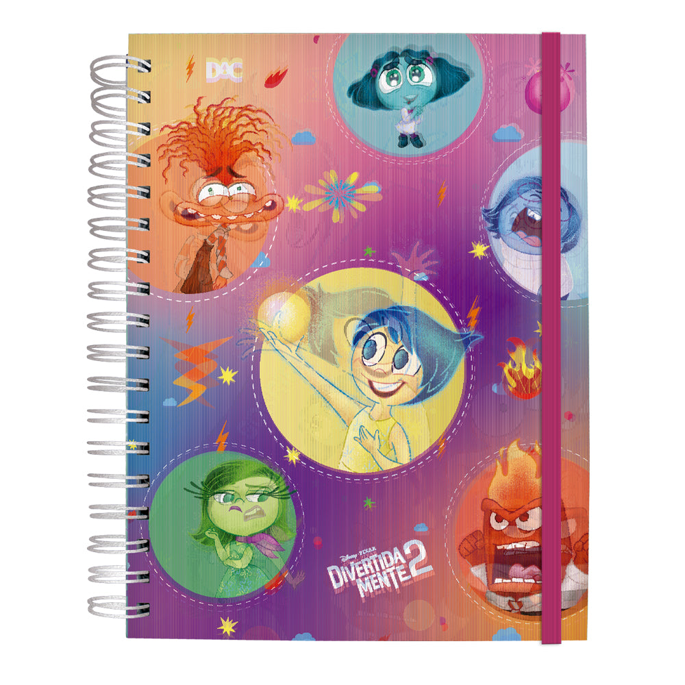 Caderno Smart Universitário com 80 Folhas 90g/m² Fechamento em Elástico - Divertidamente 20x27,5cm Dac - 5481