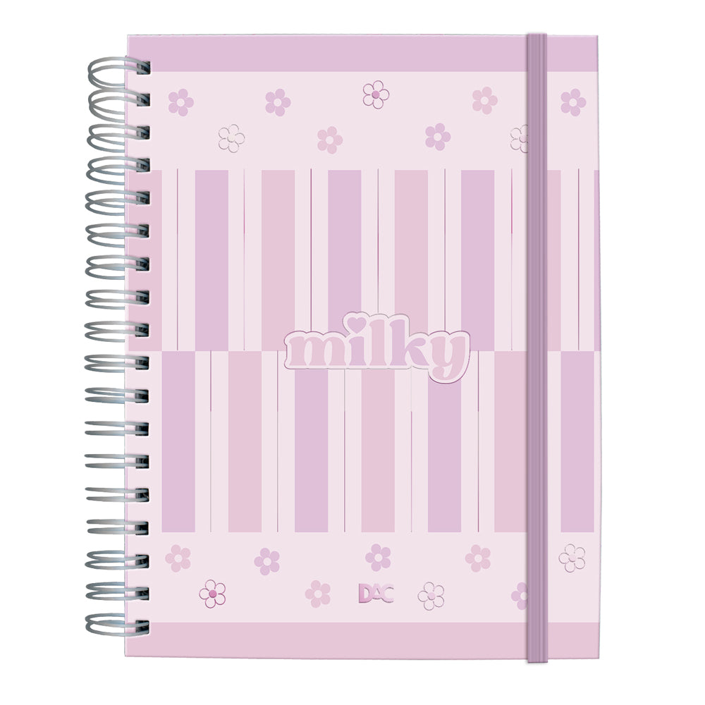 Caderno Smart Universitário com 80 Folhas 90g/m² Fechamento em Elástico - Milky 20x27,5cm Dac - 5521