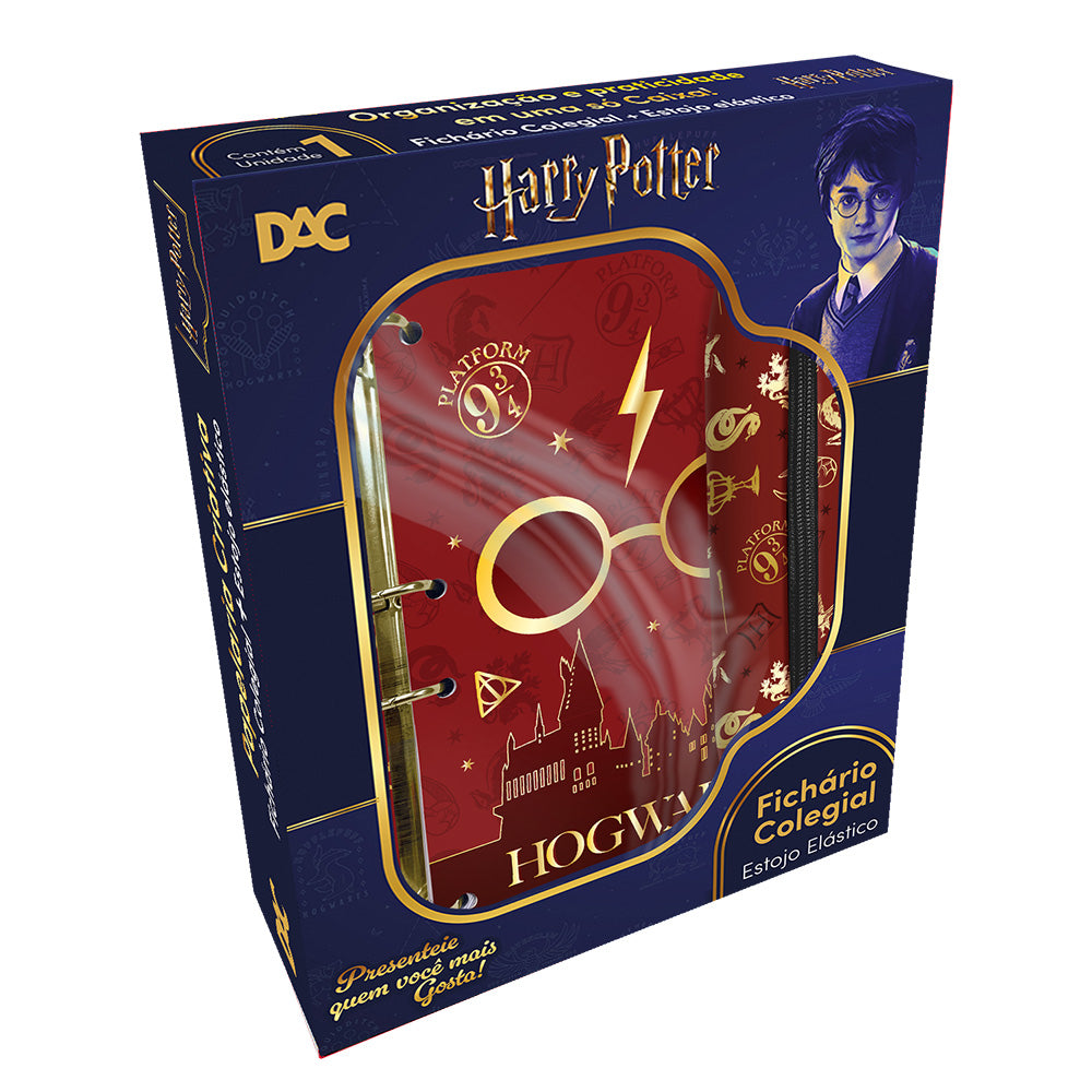 Caixa Criativa Fichário Colegial + Estojo - Harry Potter 25x18,5cm 56g/m² Dac - 5290