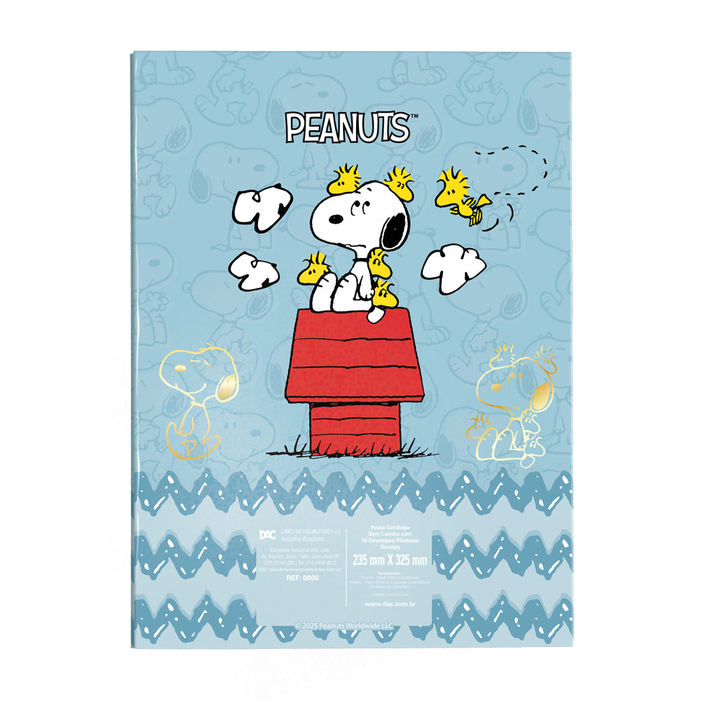 Pasta Catálogo com 10 Envelopes Médios - Snoopy 23,5x32,5cm Dac - 5556