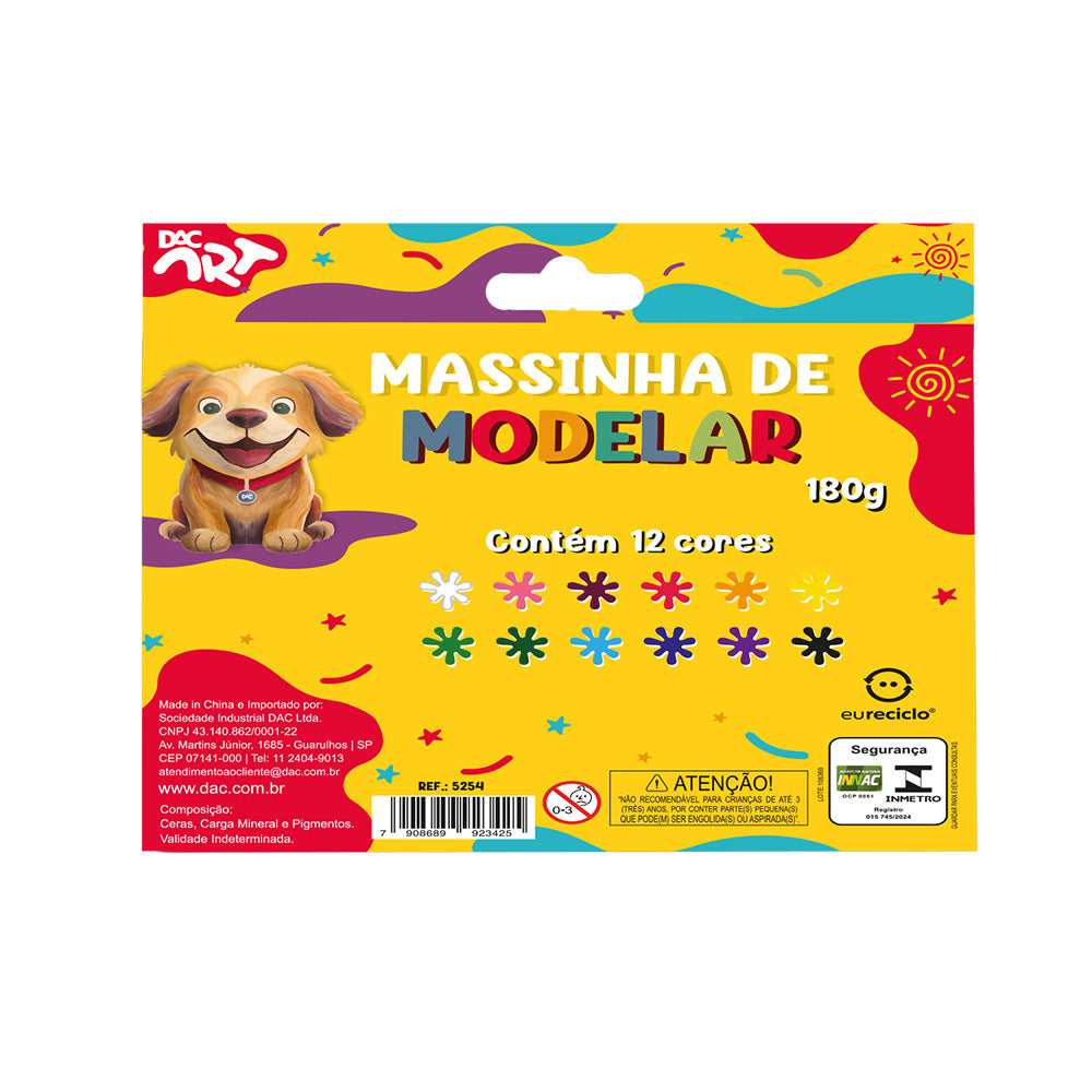 Massinha de Modelar com 12 Cores Dac - 5254