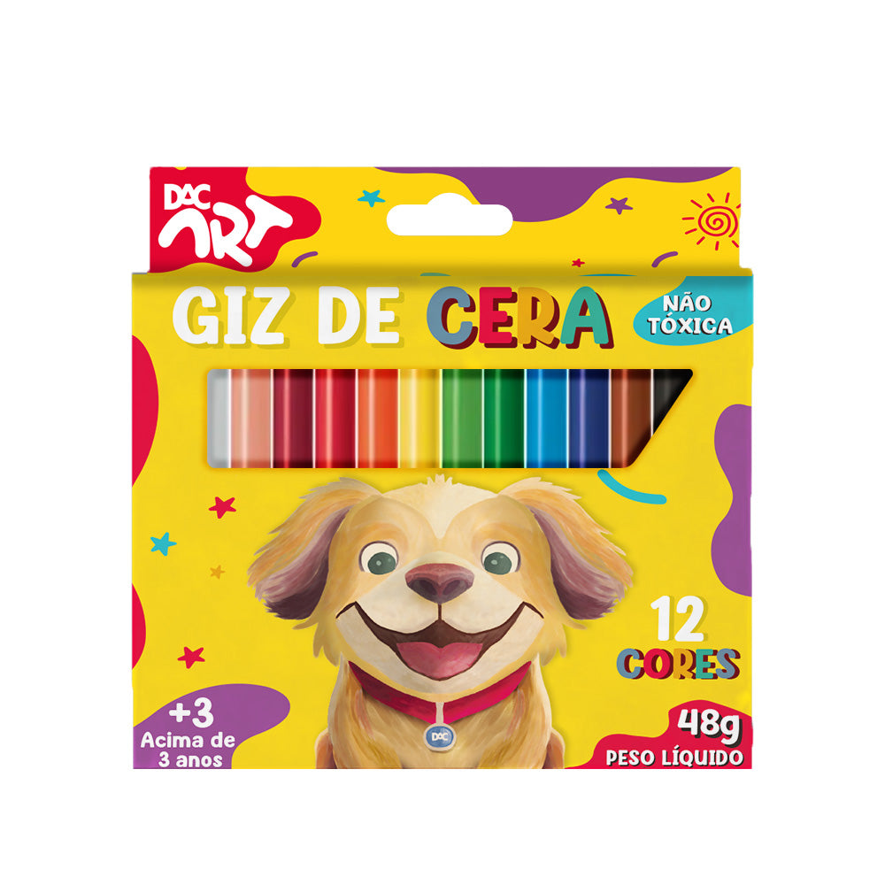 Giz de Cera com 12 Cores Dac - 5255