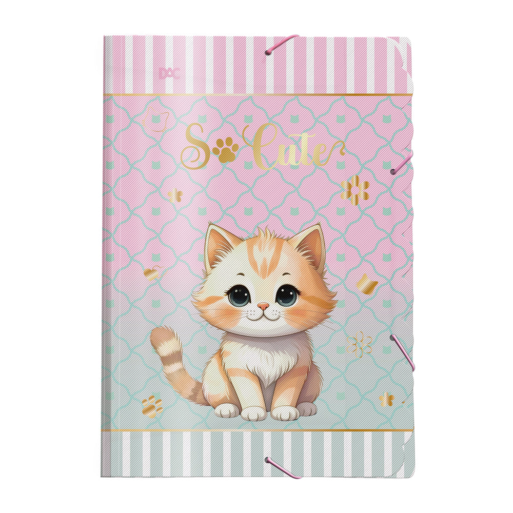 Pasta Aba Elástica Ofício sem Lombo - So Cute Cat Dac 33,2x23,2cm Dac - 5489