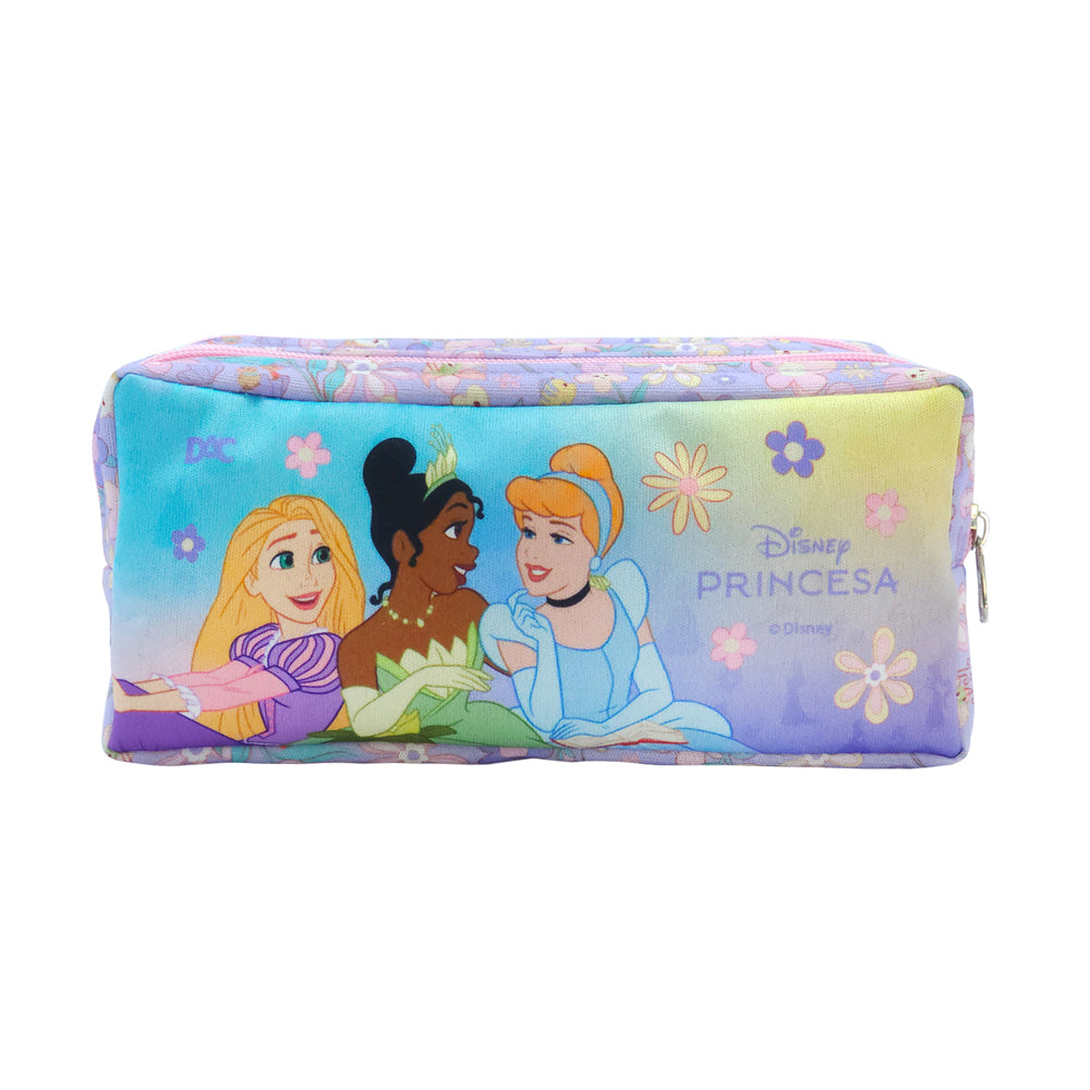 Estojo Triplo com 3 Zíperes em Tecido - Princesas 19,5x11,5cm Dac - 5453