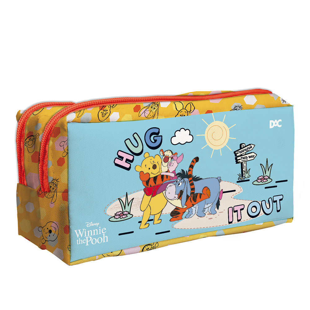 Estojo Duplo com 2 Zíperes em Tecido - Pooh 19,5x8,7cm Dac - 5163