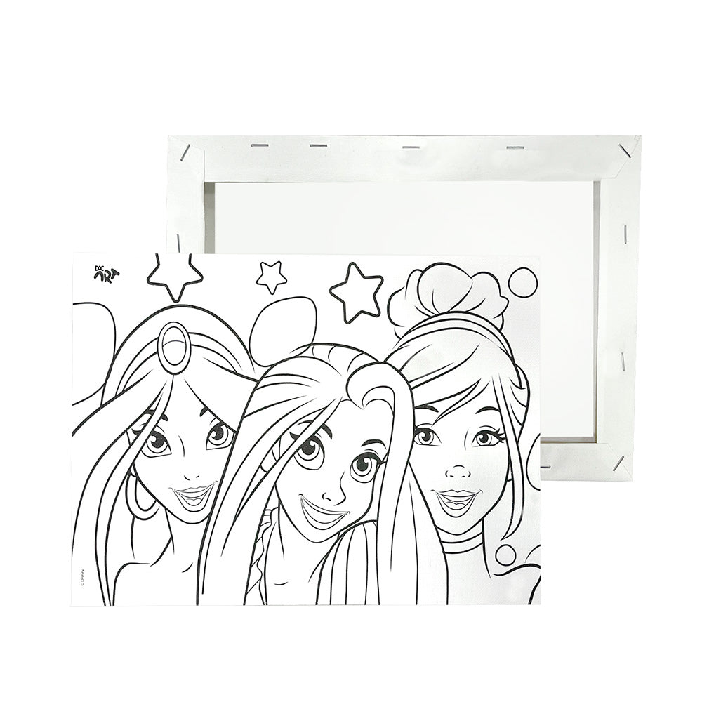 Tela para Pintura Guache com 1 Pincél e 6 Cores - Princesas Dac - 5336