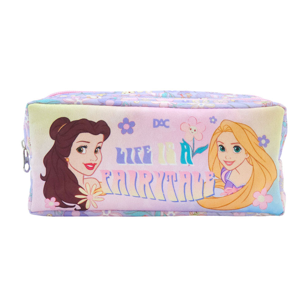 Estojo Duplo com 2 Zíperes em Tecido - Princesas 19,5x8,7cm Dac - 5452