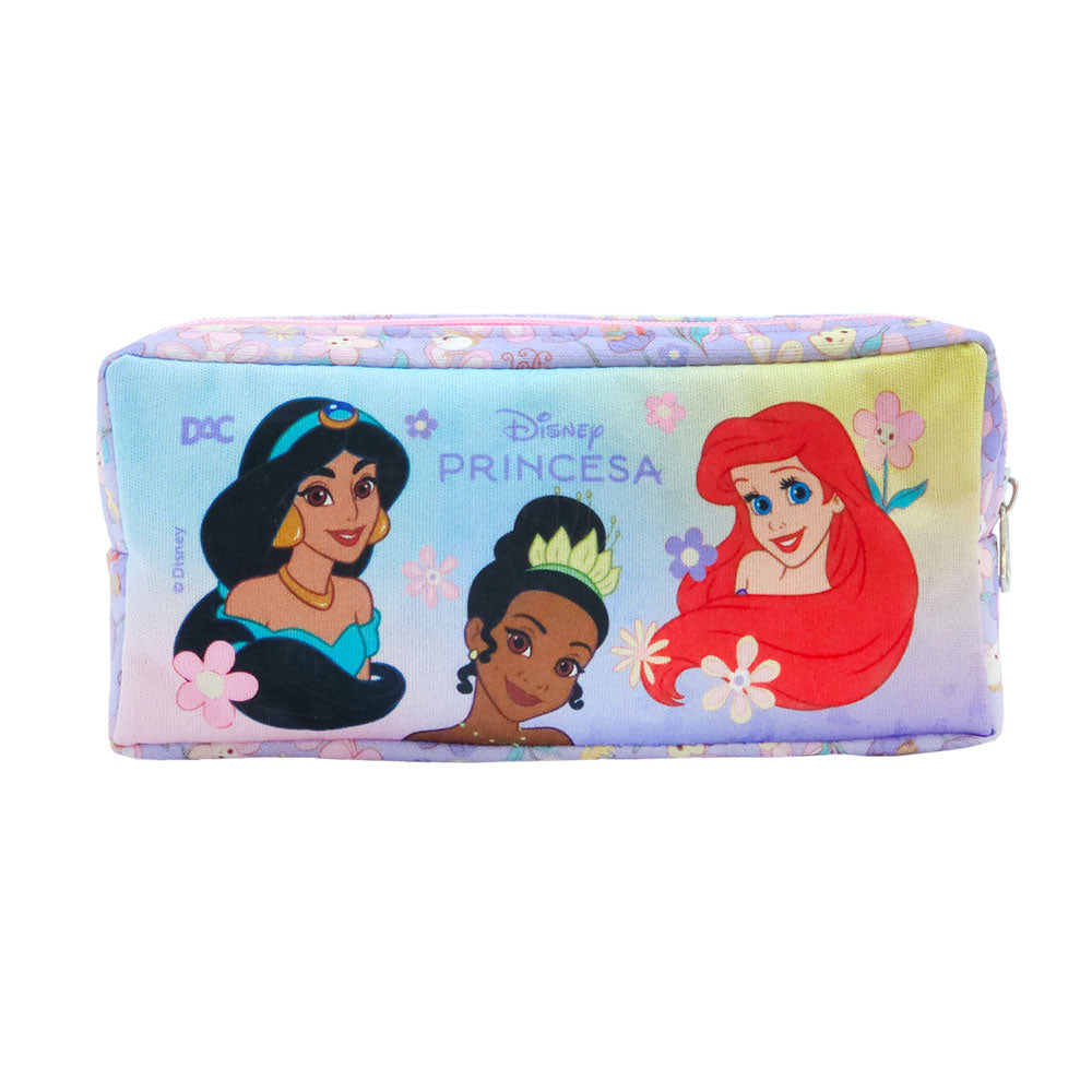 Estojo Duplo com 2 Zíperes em Tecido - Princesas 19,5x8,7cm Dac - 5452